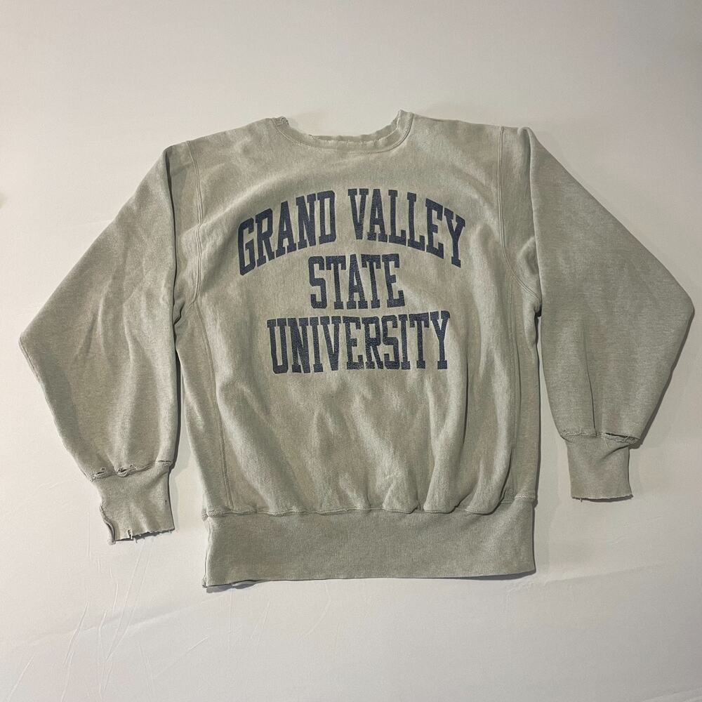 VTG 80s Grand Valley State University Sweatshirt Men XL Reverse Weave Distressed
